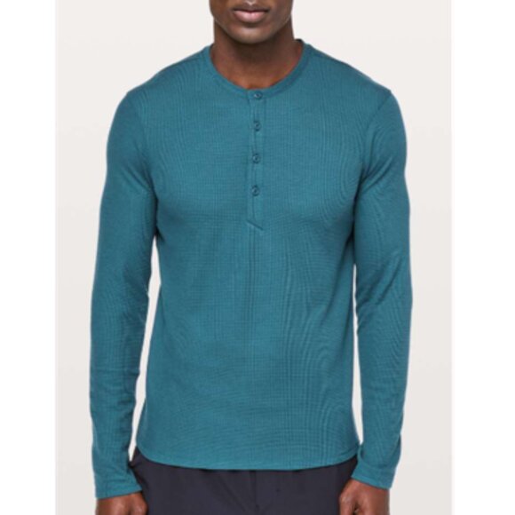 LIKE NEW! Lululemon Shift Stitch Henley *Teal - Picture 1 of 16
